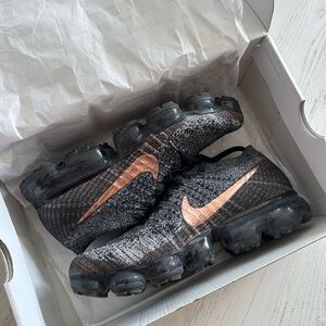 Nike Black and Copper Air VaporMax Flyknit Sneakers
